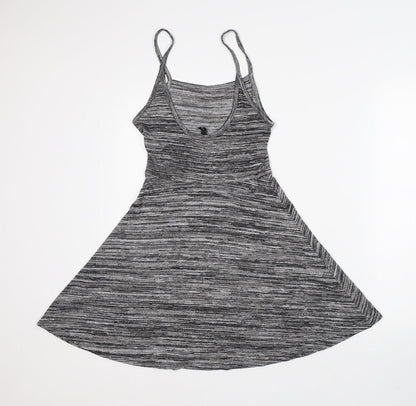 Divided by H&M Womens Grey Viscose Skater Dress Size S Round Neck