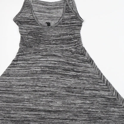 Divided by H&M Womens Grey Viscose Skater Dress Size S Round Neck