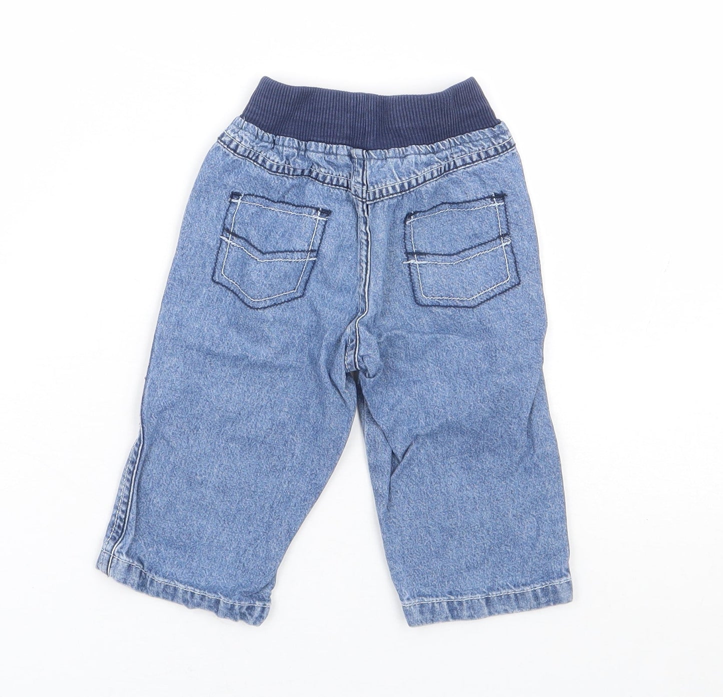 George Girls Blue 100% Cotton Jogger Jeans Size 6-9 Months Pullover