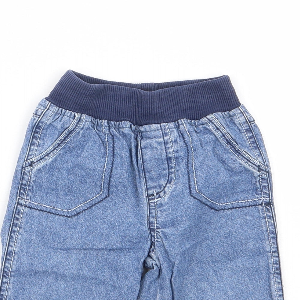 George Girls Blue 100% Cotton Jogger Jeans Size 6-9 Months Pullover