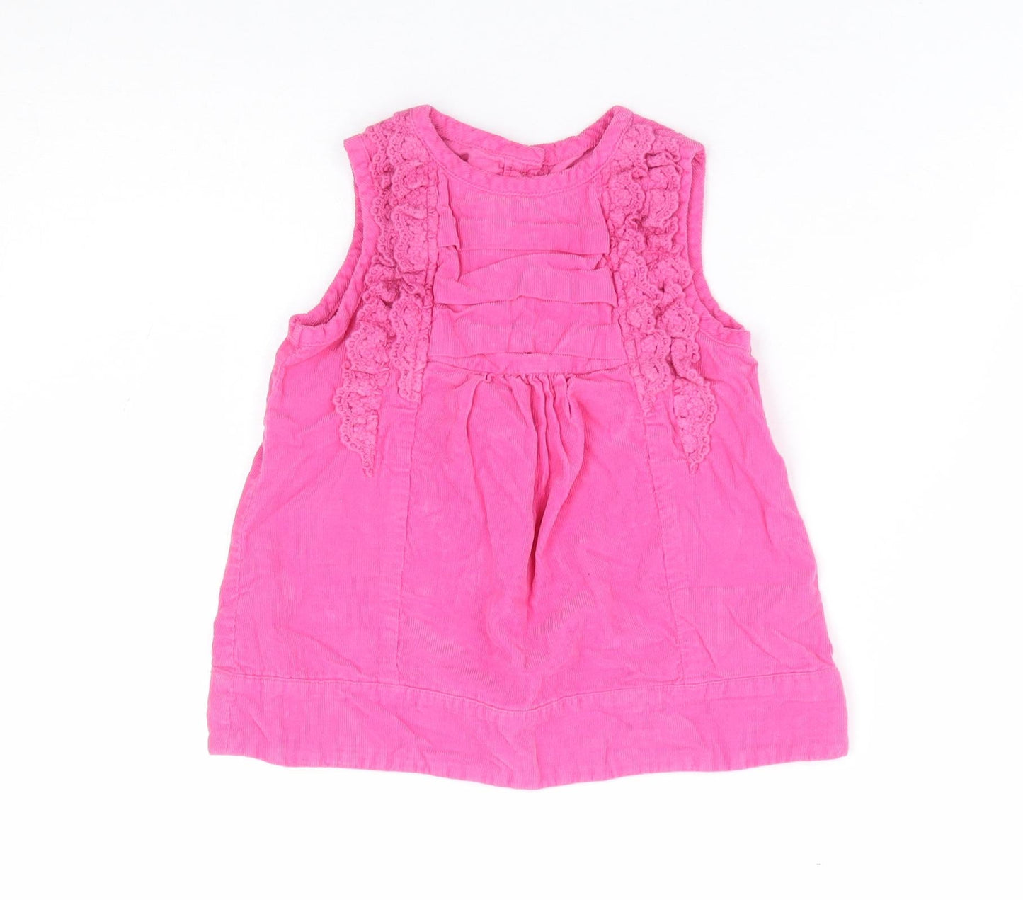St Bernard Girls Pink 100% Cotton A-Line Size 6-9 Months Round Neck Button