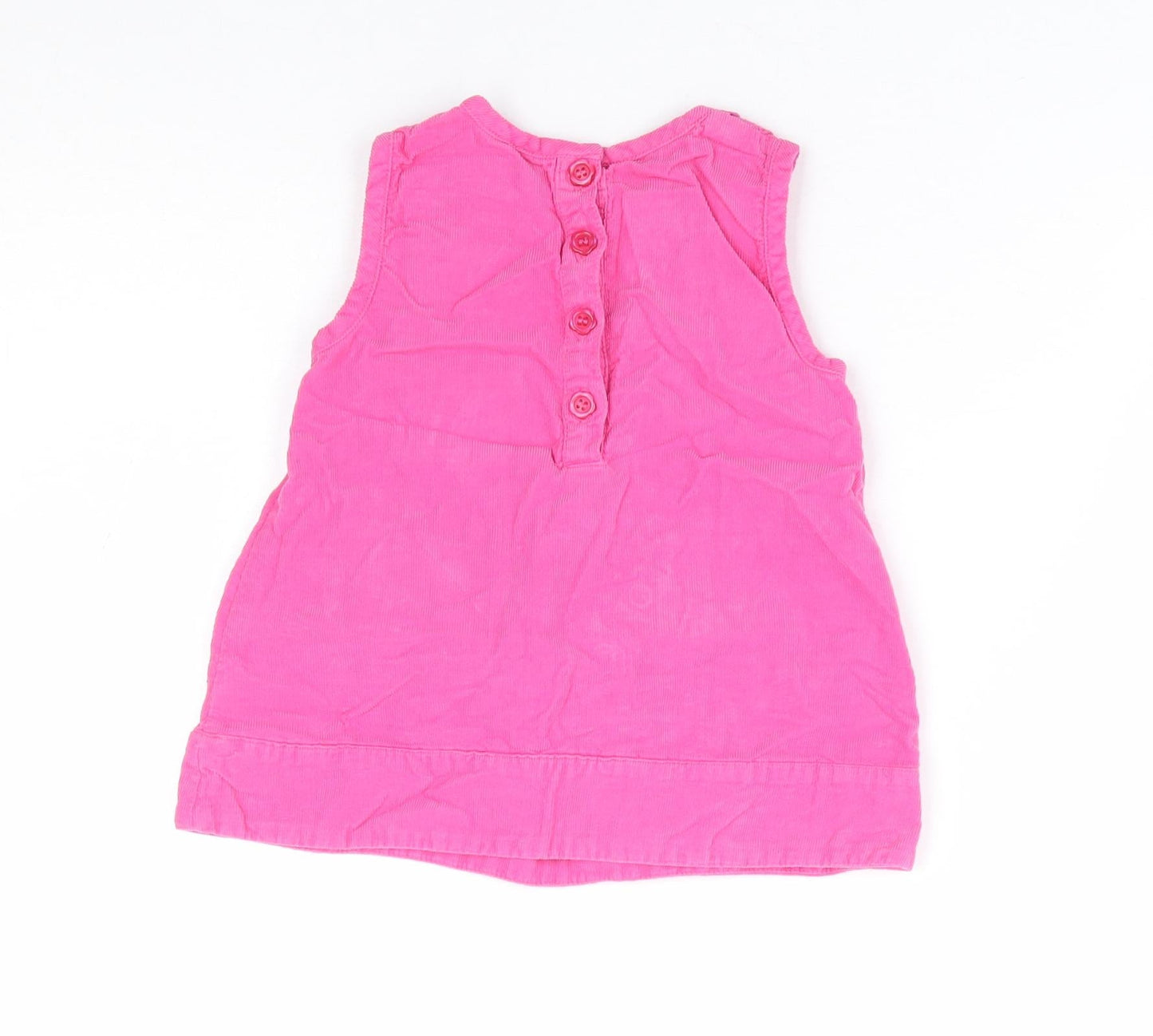 St Bernard Girls Pink 100% Cotton A-Line Size 6-9 Months Round Neck Button