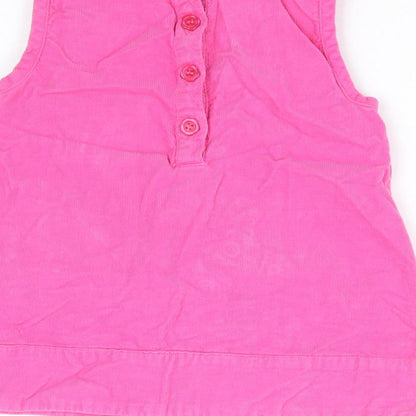 St Bernard Girls Pink 100% Cotton A-Line Size 6-9 Months Round Neck Button