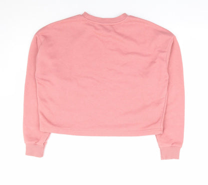 New Look Girls Pink Cotton Pullover Sweatshirt Size 12-13 Years Pullover - Cropped