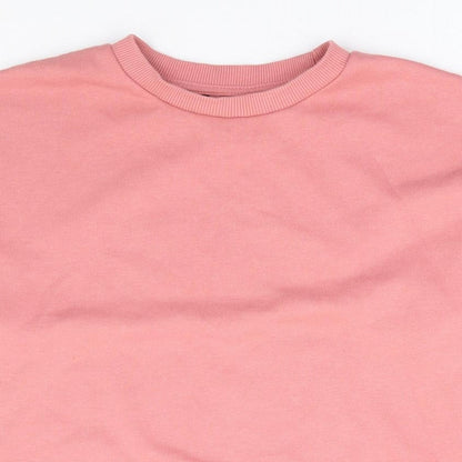 New Look Girls Pink Cotton Pullover Sweatshirt Size 12-13 Years Pullover - Cropped