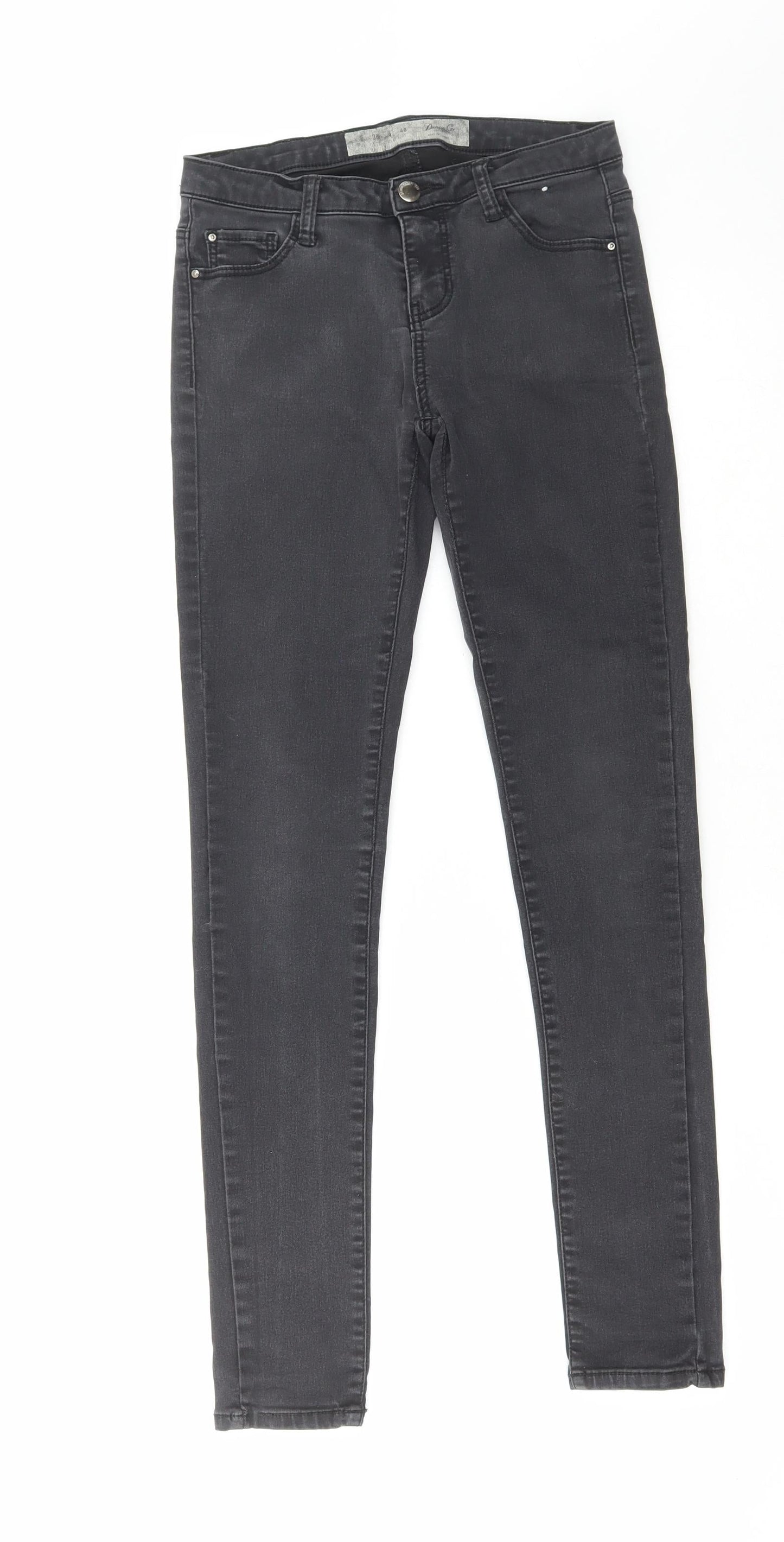 Denim & Co. Womens Black Cotton Skinny Jeans Size 8 L28 in Regular Zip