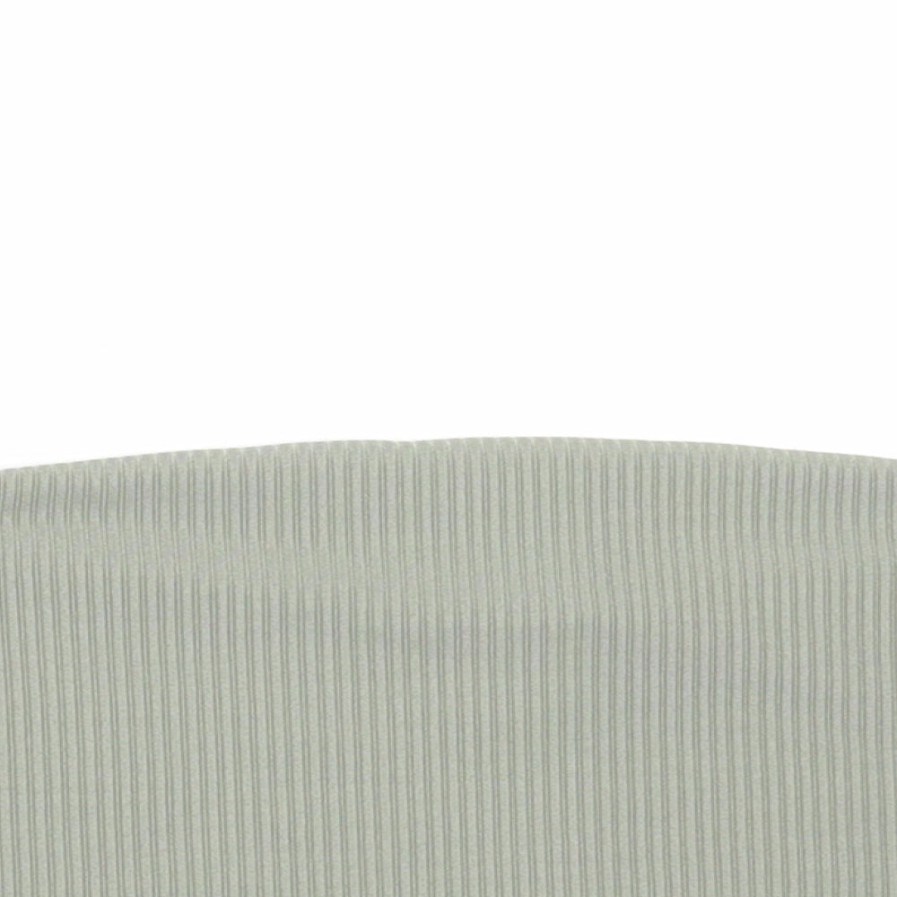 Primark Womens Green Polyester Cropped T-Shirt Size XS Off the Shoulder - Ribbed Bandeau