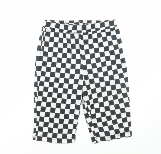 SheIn Womens Multicoloured Check Polyester Biker Shorts Size XS L9 in Regular Pull On