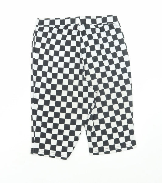 SheIn Womens Multicoloured Check Polyester Biker Shorts Size XS L9 in Regular Pull On