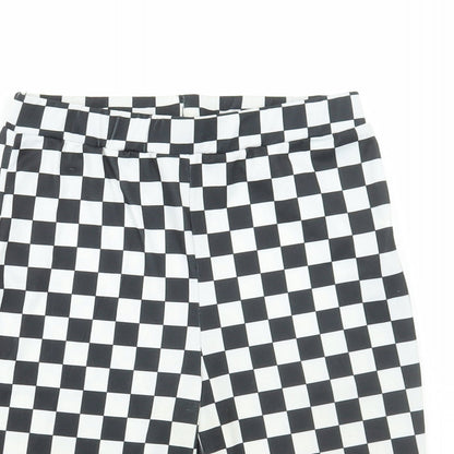 SheIn Womens Multicoloured Check Polyester Biker Shorts Size XS L9 in Regular Pull On