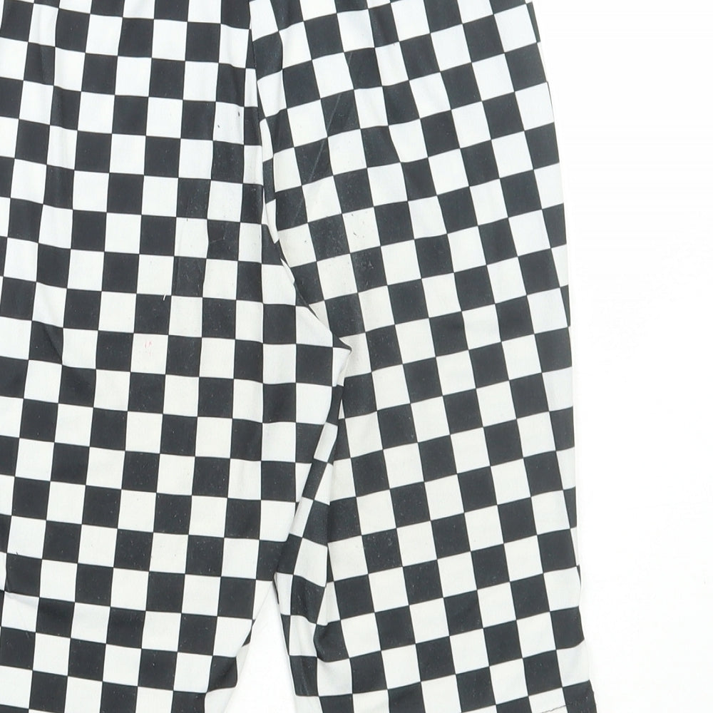 SheIn Womens Multicoloured Check Polyester Biker Shorts Size XS L9 in Regular Pull On