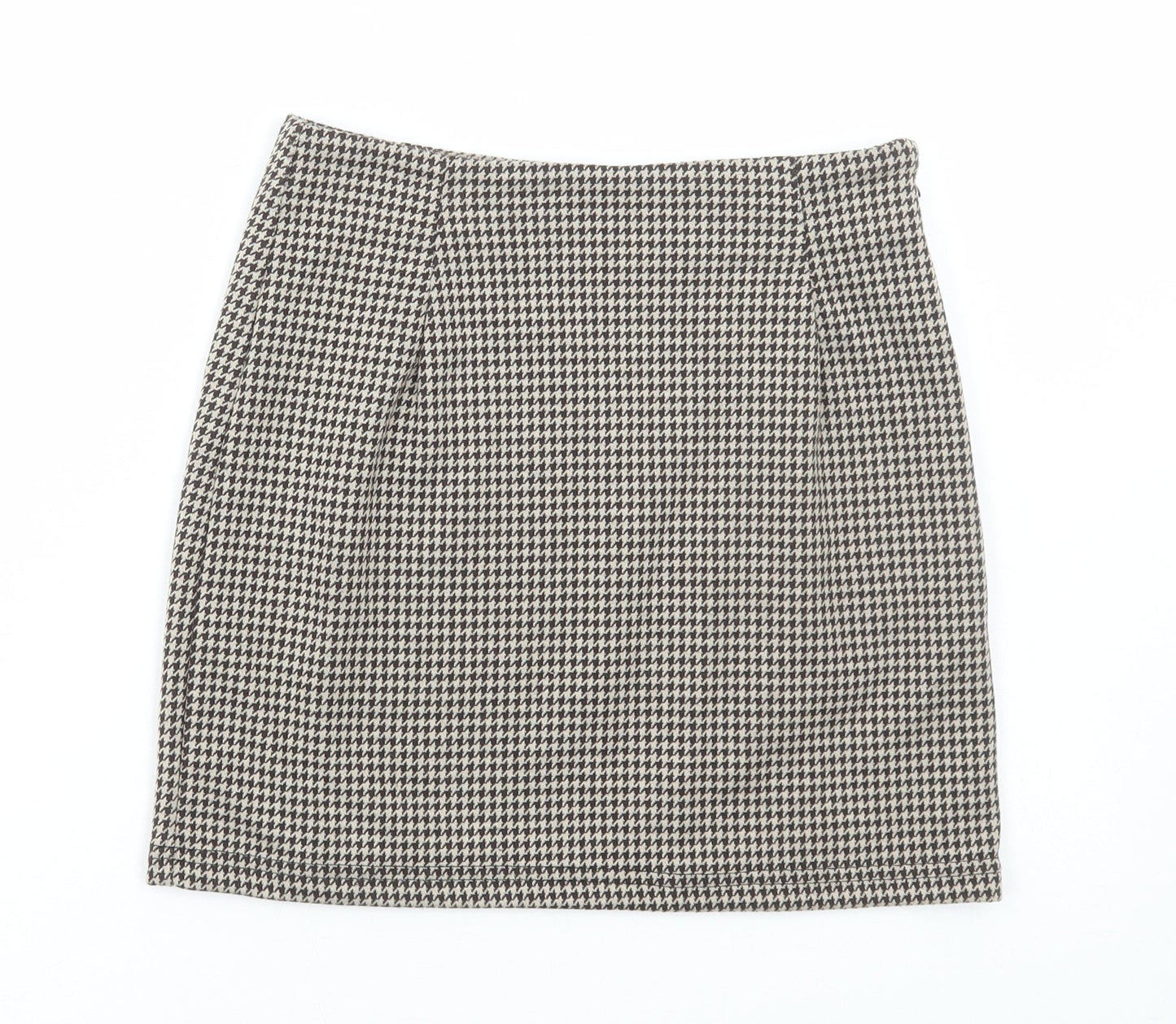 SheIn Womens Brown Geometric Polyester Mini Skirt Size XS