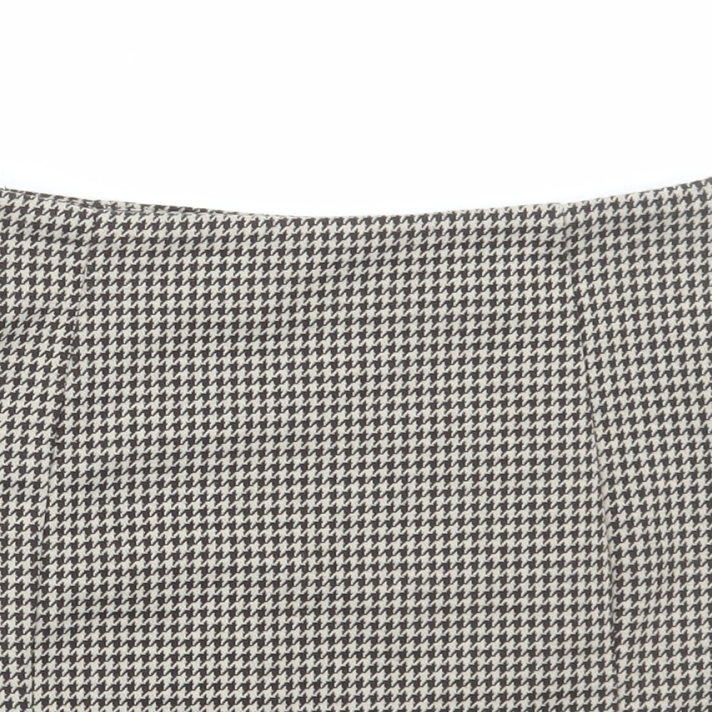 SheIn Womens Brown Geometric Polyester Mini Skirt Size XS