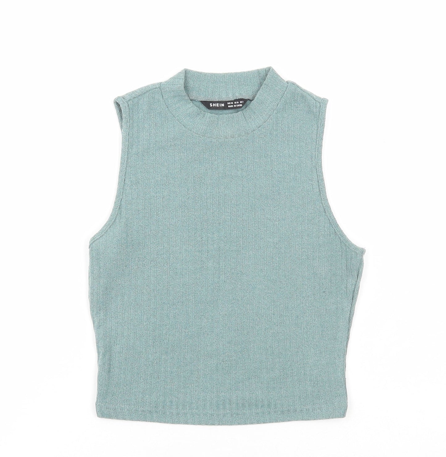 SheIn Womens Green Polyester Cropped Tank Size XS High Neck