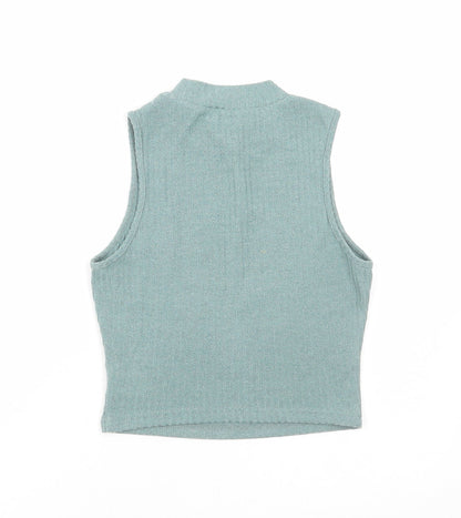SheIn Womens Green Polyester Cropped Tank Size XS High Neck