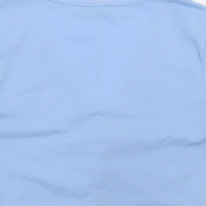 SheIn Womens Blue Polyester Cropped T-Shirt Size XS V-Neck