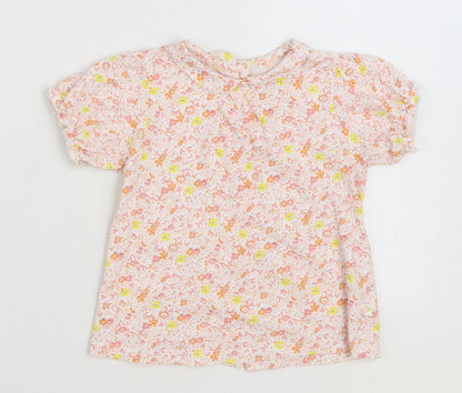 Leigh Tucker Girls Multicoloured Floral 100% Cotton Basic Blouse Size 2-3 Years Collared Button
