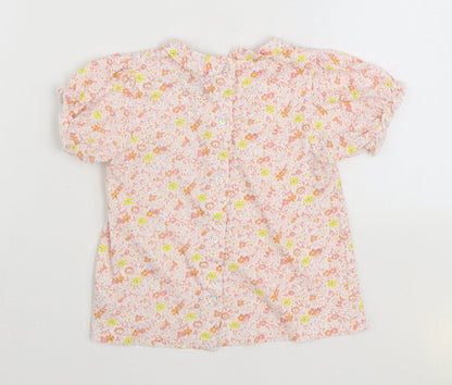 Leigh Tucker Girls Multicoloured Floral 100% Cotton Basic Blouse Size 2-3 Years Collared Button