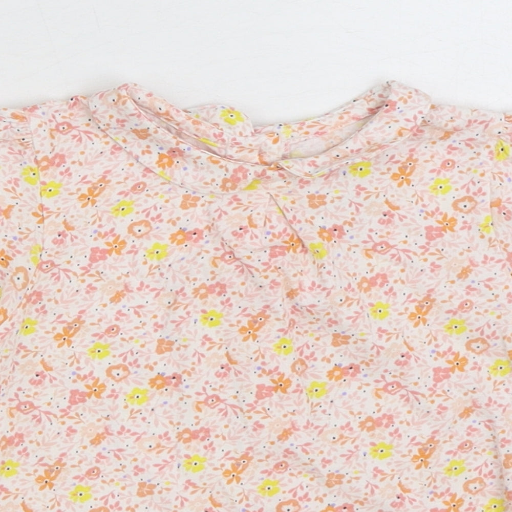 Leigh Tucker Girls Multicoloured Floral 100% Cotton Basic Blouse Size 2-3 Years Collared Button