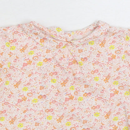 Leigh Tucker Girls Multicoloured Floral 100% Cotton Basic Blouse Size 2-3 Years Collared Button