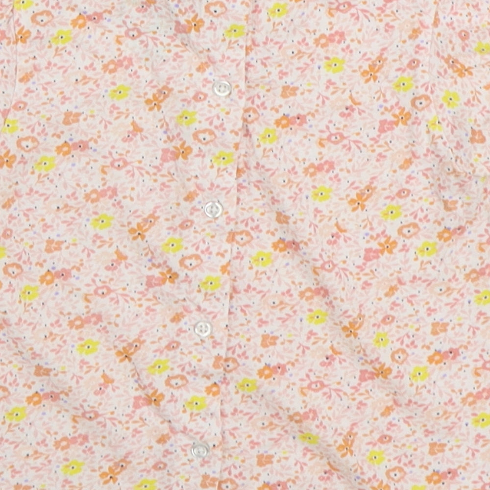 Leigh Tucker Girls Multicoloured Floral 100% Cotton Basic Blouse Size 2-3 Years Collared Button