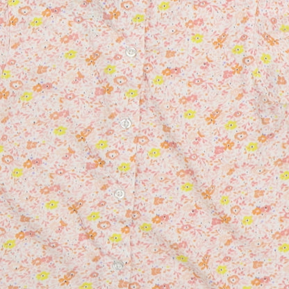 Leigh Tucker Girls Multicoloured Floral 100% Cotton Basic Blouse Size 2-3 Years Collared Button