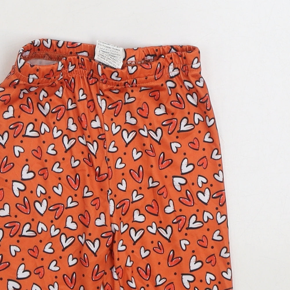 SheIn Girls Orange Geometric Polyester Jogger Trousers Size 4 Years Regular Pullover - Hearts Cropped