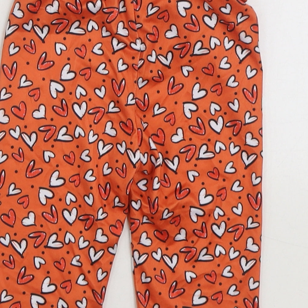 SheIn Girls Orange Geometric Polyester Jogger Trousers Size 4 Years Regular Pullover - Hearts Cropped