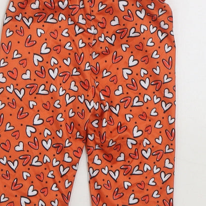 SheIn Girls Orange Geometric Polyester Jogger Trousers Size 4 Years Regular Pullover - Hearts Cropped