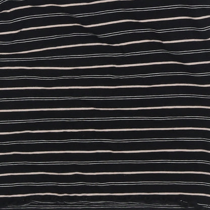 915 Generation Girls Black Striped Cotton Basic T-Shirt Size 9 Years Round Neck Pullover - New York Cropped