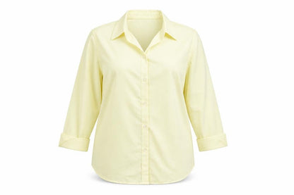 Womens UK Size 10 Liz Claiborne Yellow Basic Button-Up