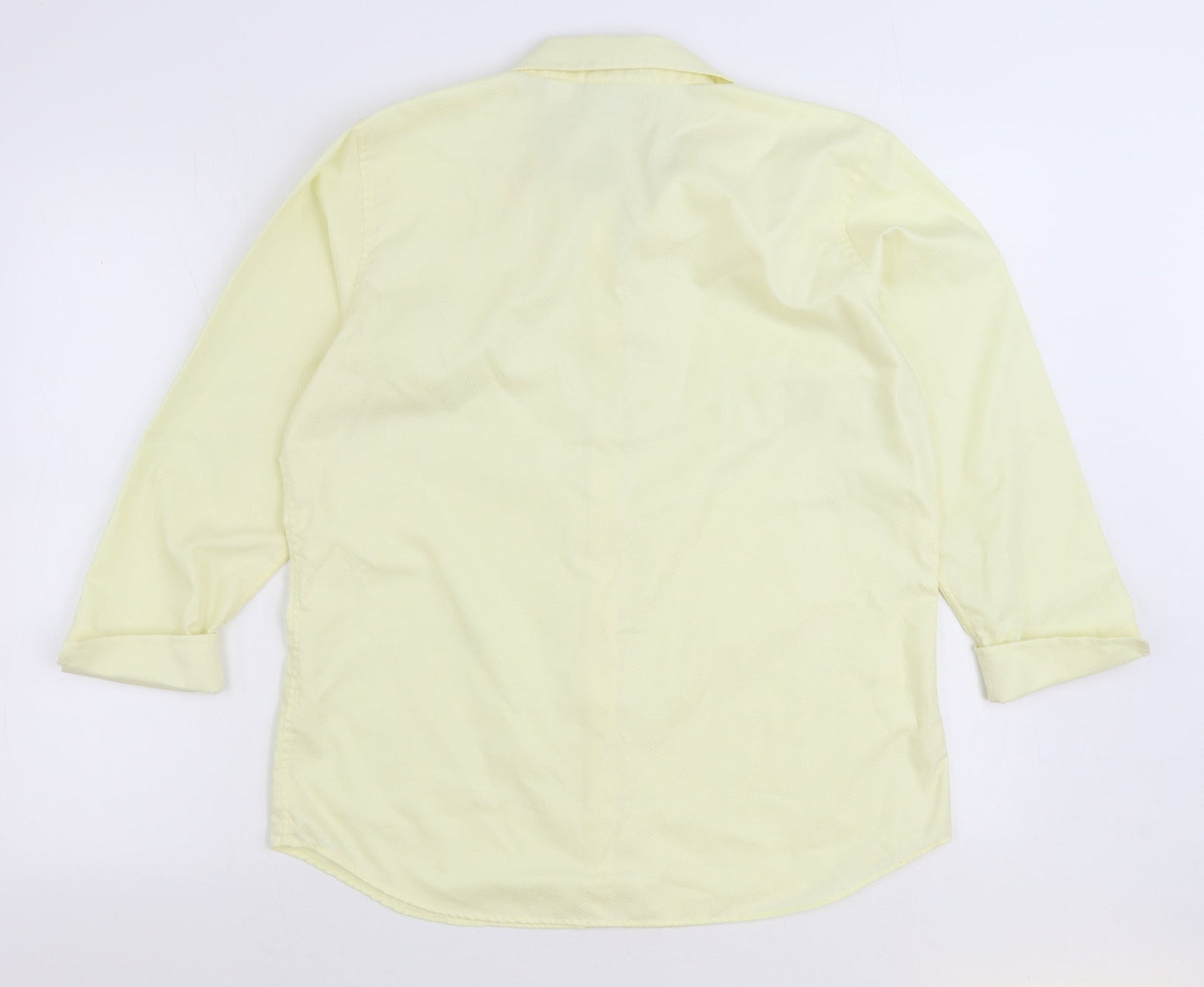 Liz Claiborne Womens Yellow 100% Cotton Basic Button-Up Size 10 Collared
