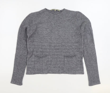 Silvian Heach Womens Grey Boat Neck Viscose Pullover Jumper Size S