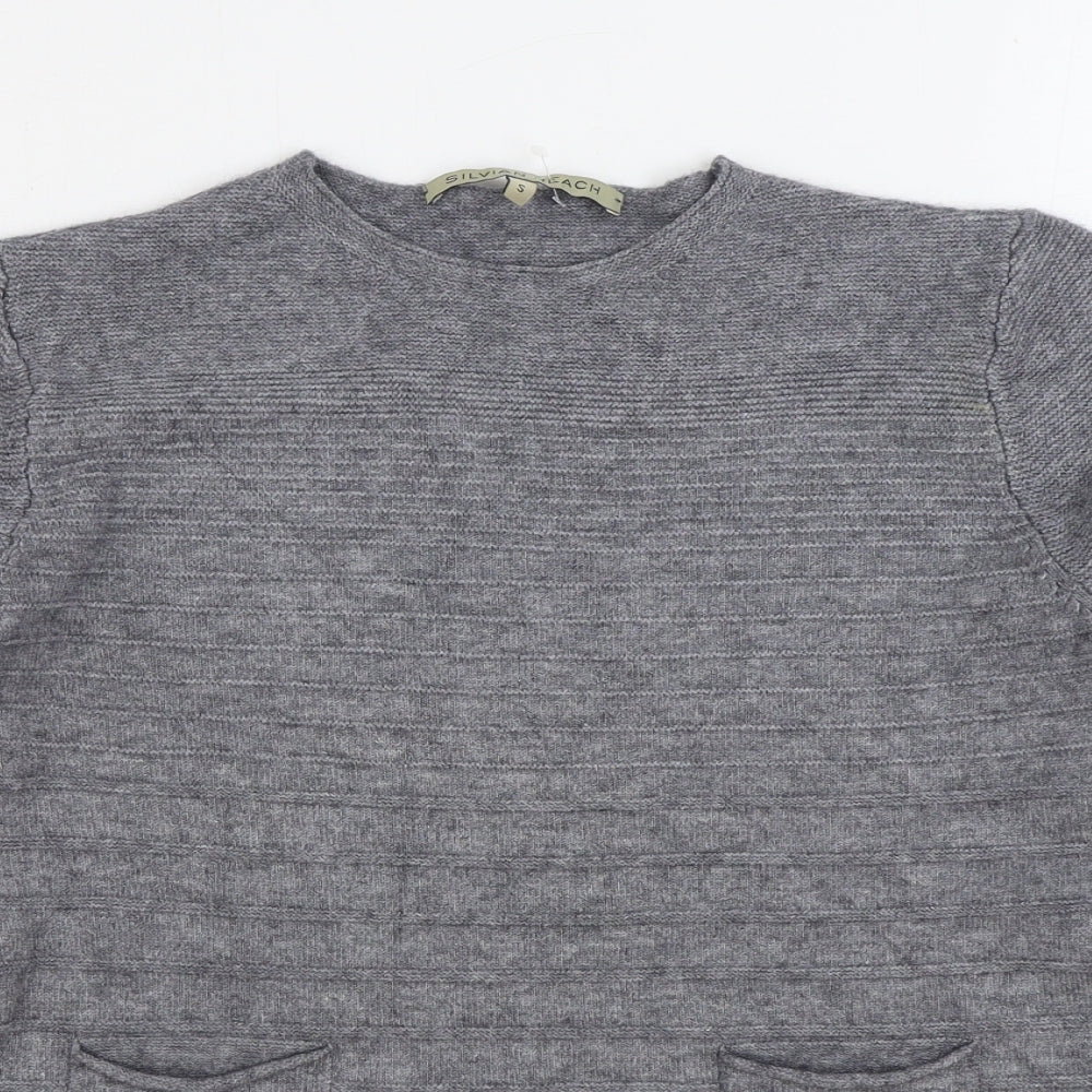 Silvian Heach Womens Grey Boat Neck Viscose Pullover Jumper Size S