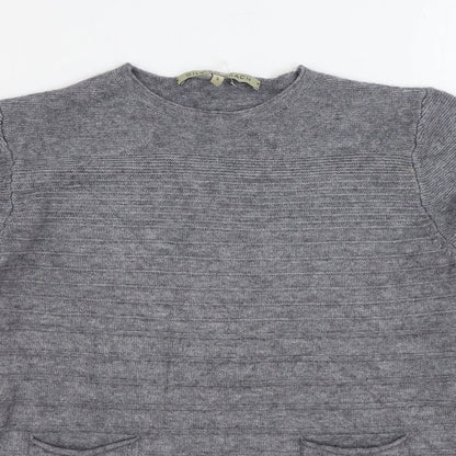 Silvian Heach Womens Grey Boat Neck Viscose Pullover Jumper Size S