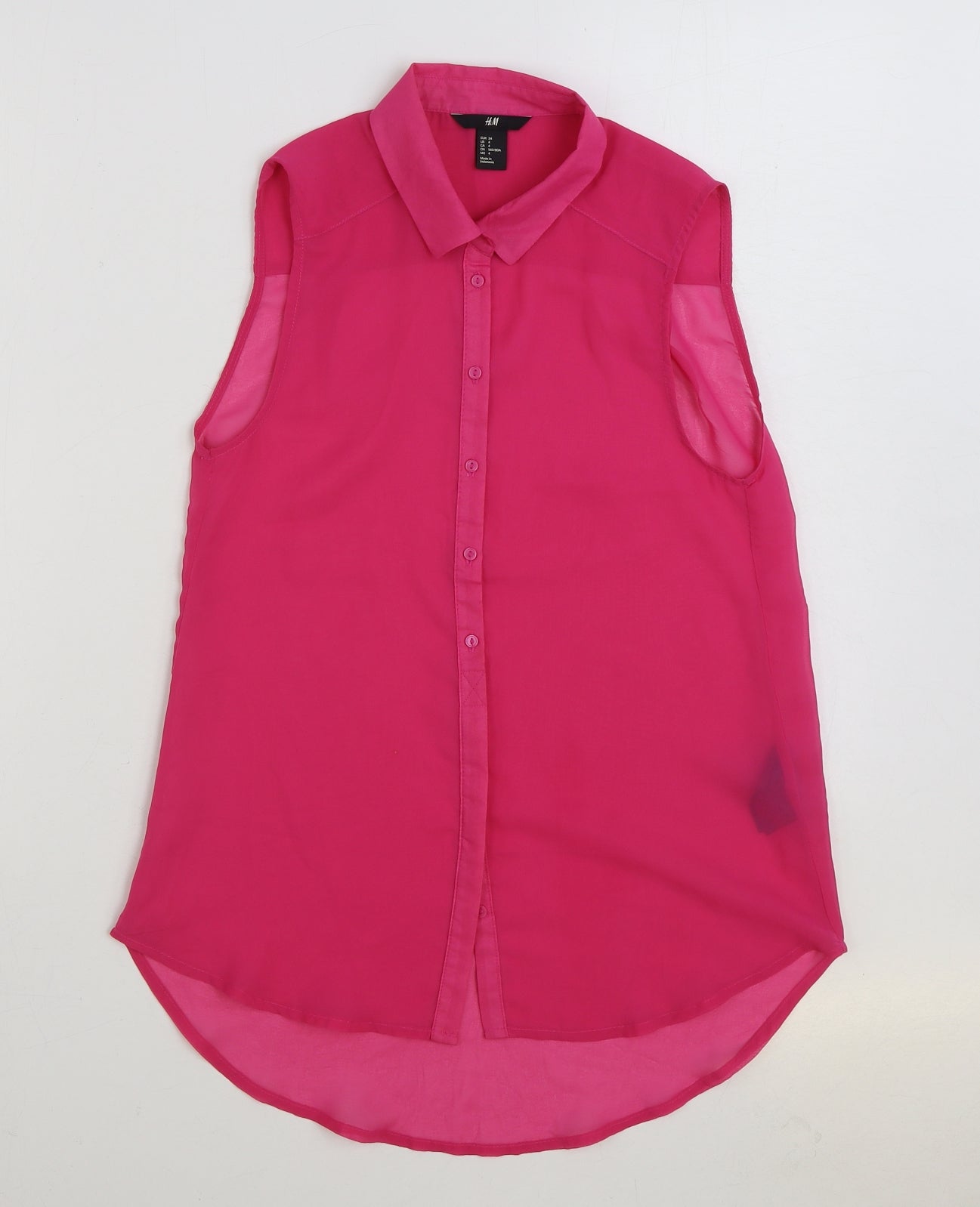 Womens UK Size 6 H&M Pink Basic Button-Up