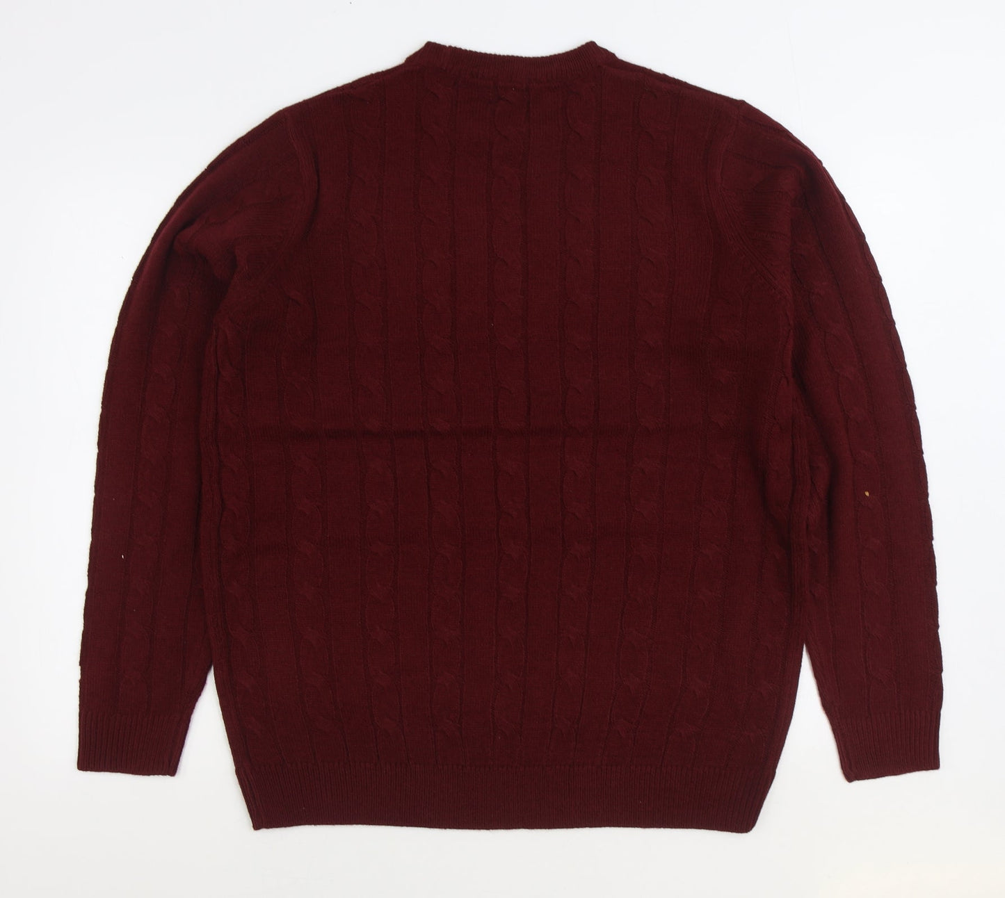 Kensington Womens Red Round Neck Acrylic Pullover Jumper Size XL