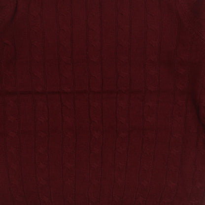 Kensington Womens Red Round Neck Acrylic Pullover Jumper Size XL