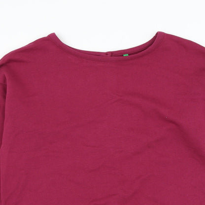 United Colors of Benetton Womens Purple Cotton Pullover Sweatshirt Size S Pullover