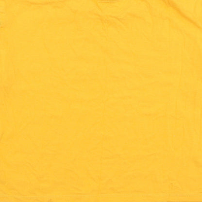 Womens UK Size XS H&M Yellow Cropped T-Shirt