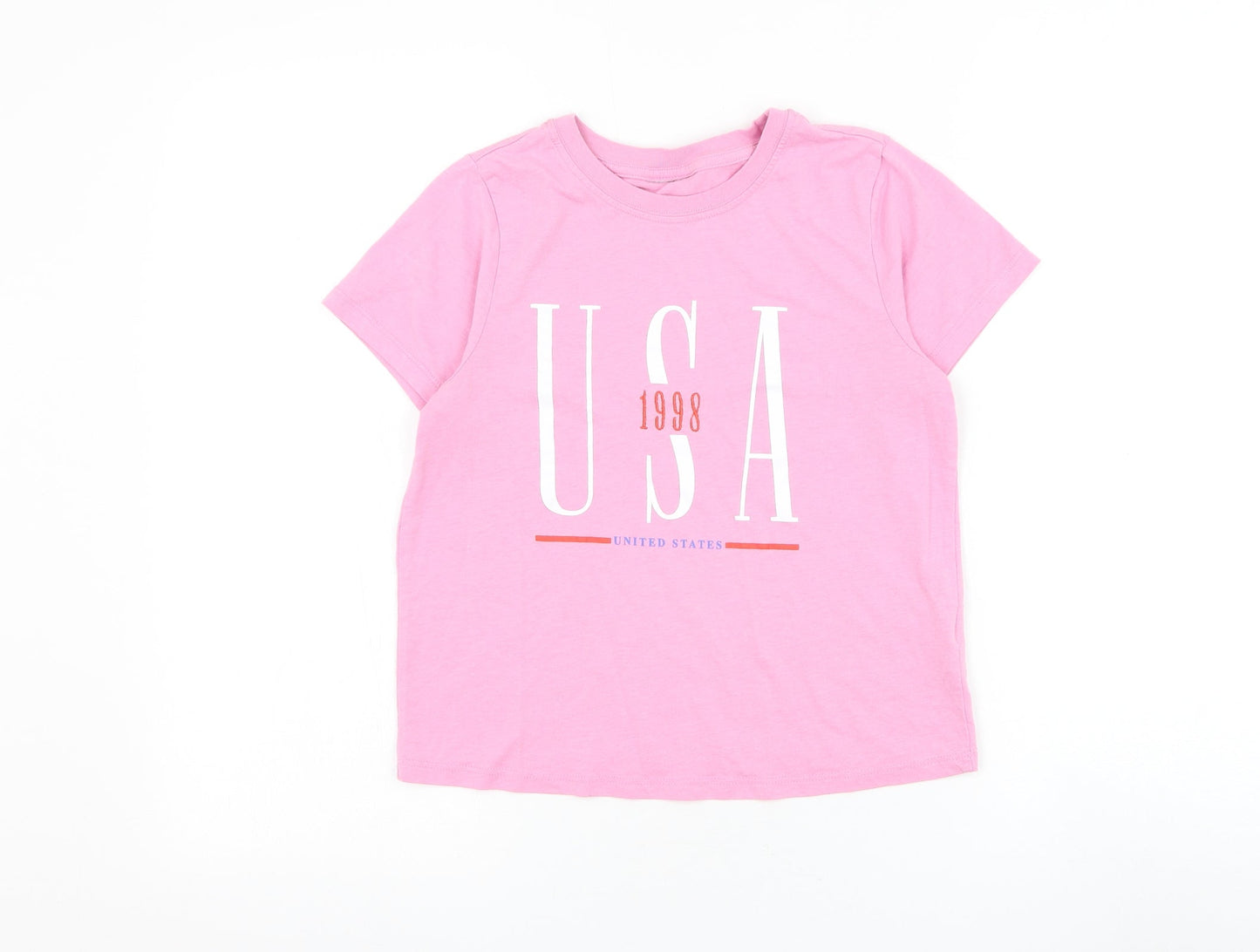 Womens UK Size 8 Topshop Pink Basic T-Shirt