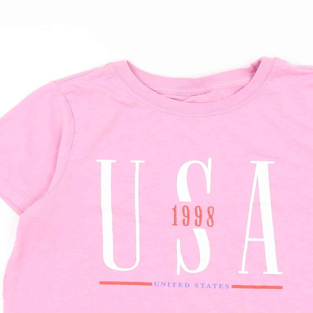 Womens UK Size 8 Topshop Pink Basic T-Shirt