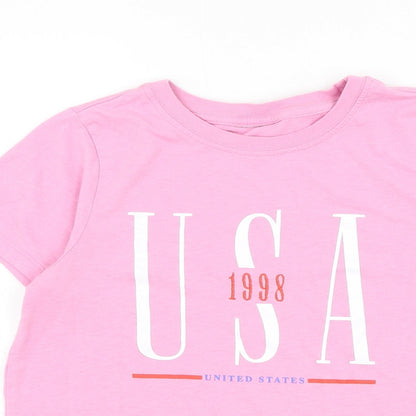 Womens UK Size 8 Topshop Pink Basic T-Shirt