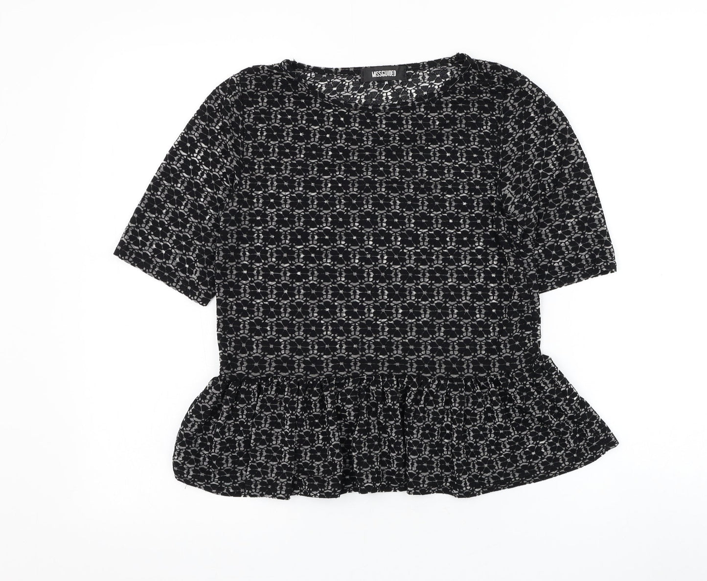 Womens UK Size 8 Missguided Black Basic Blouse