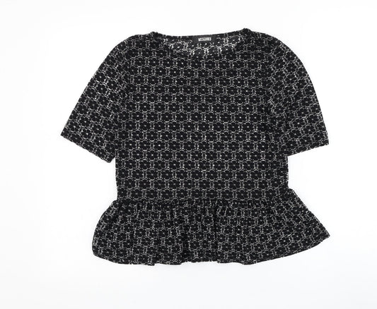 Womens UK Size 8 Missguided Black Basic Blouse