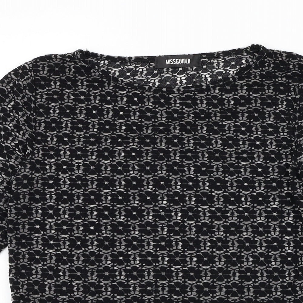 Womens UK Size 8 Missguided Black Basic Blouse