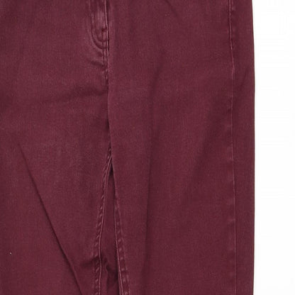 Preworn Womens Red Polyester Skinny Jeans Size 28 in L29 in Regular Zip