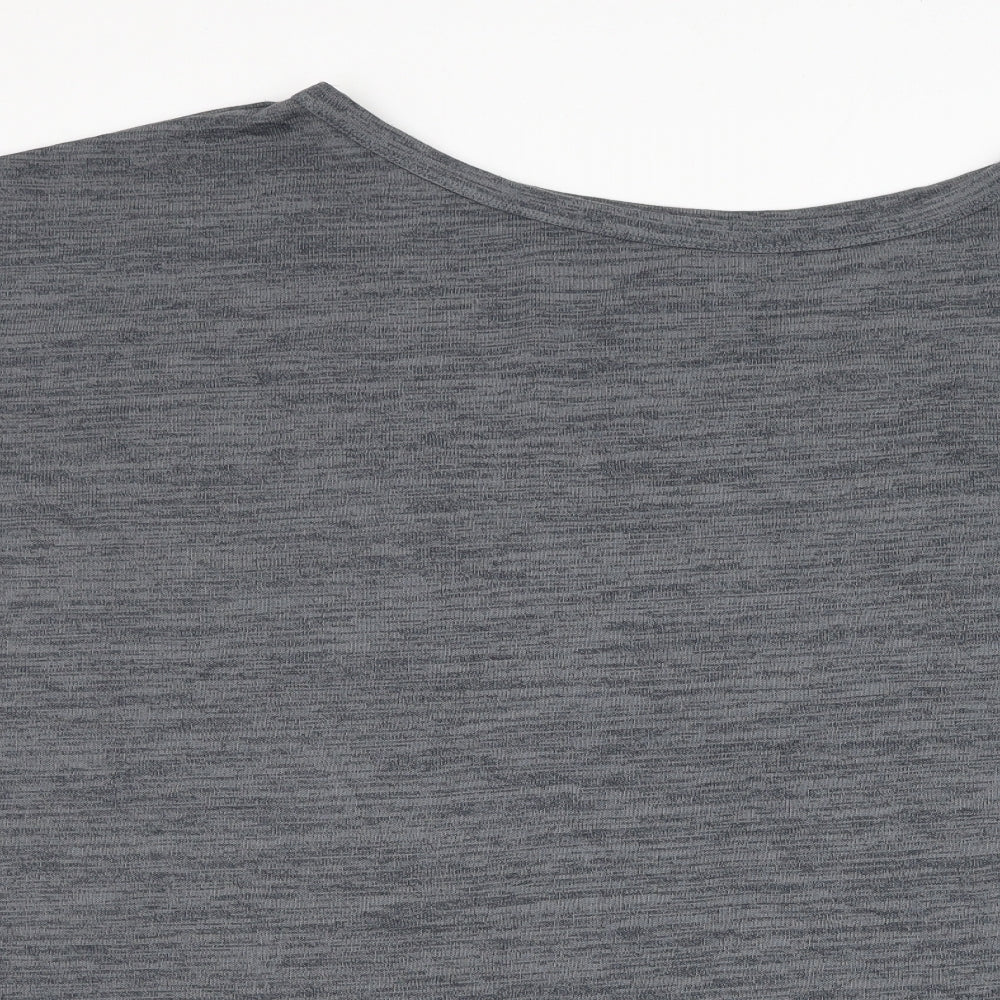 Blue Vanila Womens Grey Round Neck Polyester Pullover Jumper Size L - Asymmetrical