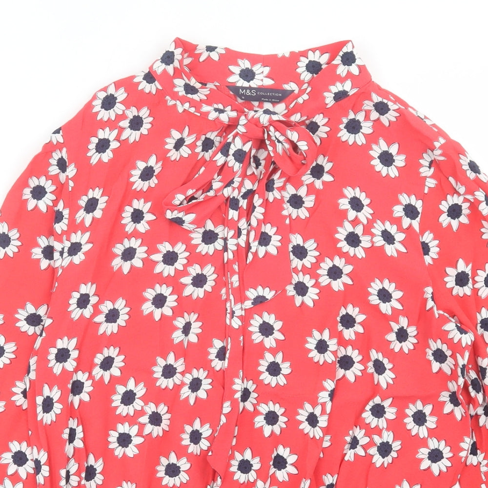 Womens UK Size 10 Marks and Spencer Red Basic Blouse