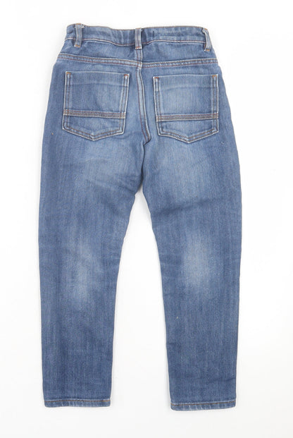 NEXT Boys Blue Cotton Straight Jeans Size 9 Months Regular Button - Distressed